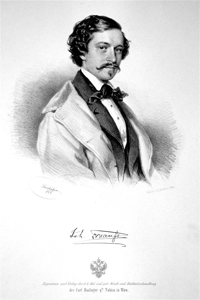 Johann Strauss (Sohn) 1855 Litho