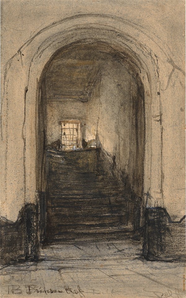 Johannes Bosboom - De trap in het Prinsenhof te Delft