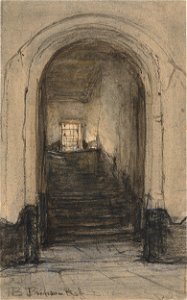 Johannes Bosboom - De trap in het Prinsenhof te Delft