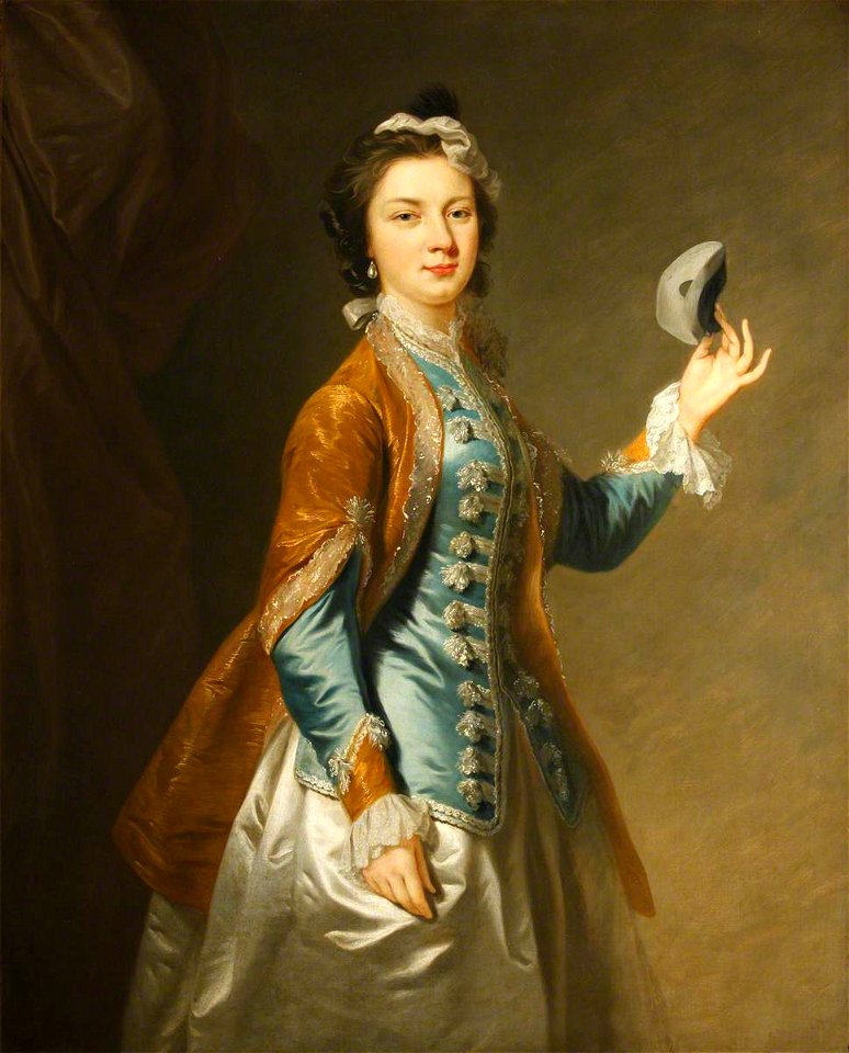 Johann Zoffany (1733-1810) (attributed to) - Eva Maria Veigel, Mrs David Garrick (1724–1822), with a Mask - 1246673 - National Trust