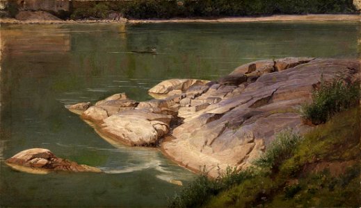 Johann Wilhelm Schirmer - Felsiges Flussgestade - Lg 636 - Staatliche Kunsthalle Karlsruhe