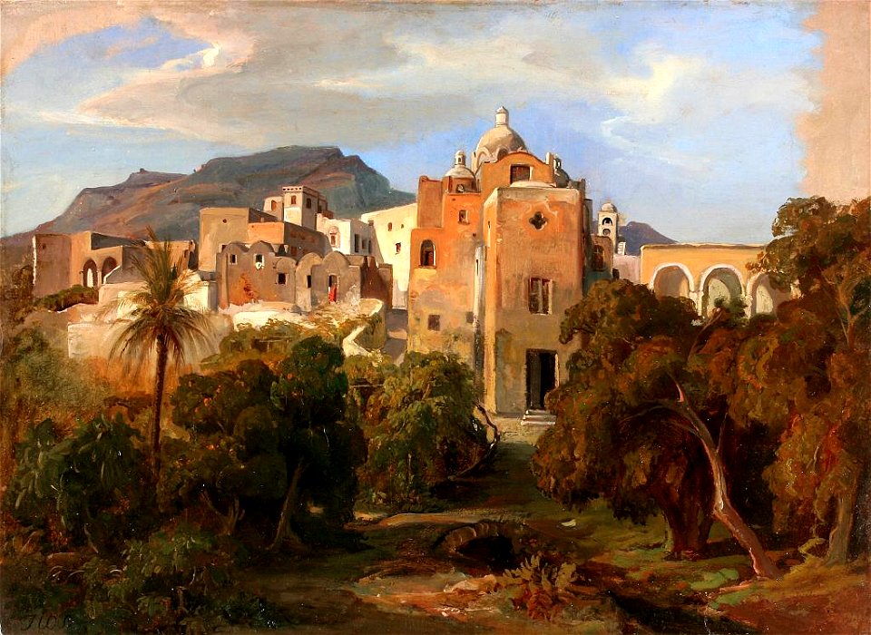 Johann Wilhelm Schirmer Capri mit Blick auf Santa Serafina