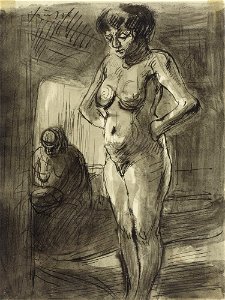 Johann Robert Schürch Stehender Frauenakt mit einer sitzenden Figur 1938