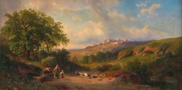 Johann Varoni - Idylická krajina s talianskym námetom - O 189 - East Slovak Gallery