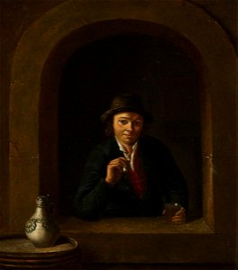 Johannes Janson (1729-1784) (attributed to) - A Toper at a Window Holding a Pipe and a Glass - 631082 - National Trust