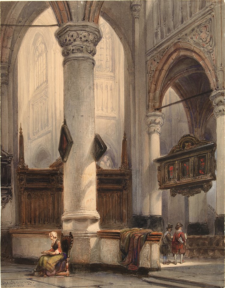 Johannes Bosboom - Interieur van de Nieuwe Kerk te Delft