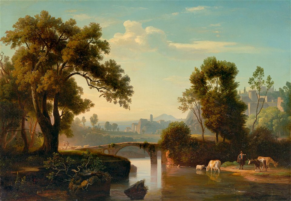 Johann Wilhelm Schirmer - Italienische Landschaft mit Hirten, c. 1841