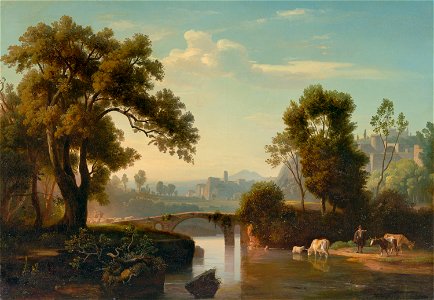 Johann Wilhelm Schirmer - Italienische Landschaft mit Hirten, c. 1841