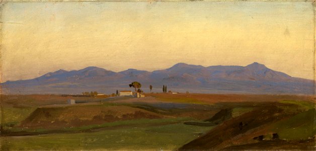 Johann Wilhelm Schirmer - Blick aus der römischen Campagna auf die Sabinerberge - Lg 76 - Staatliche Kunsthalle Karlsruhe
