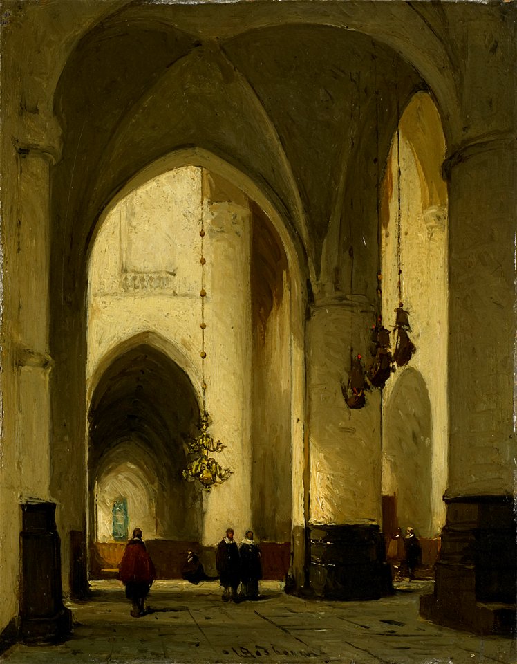 Johannes Bosboom -Interieur van de Grote of Sint Bavokerk te Haarlem