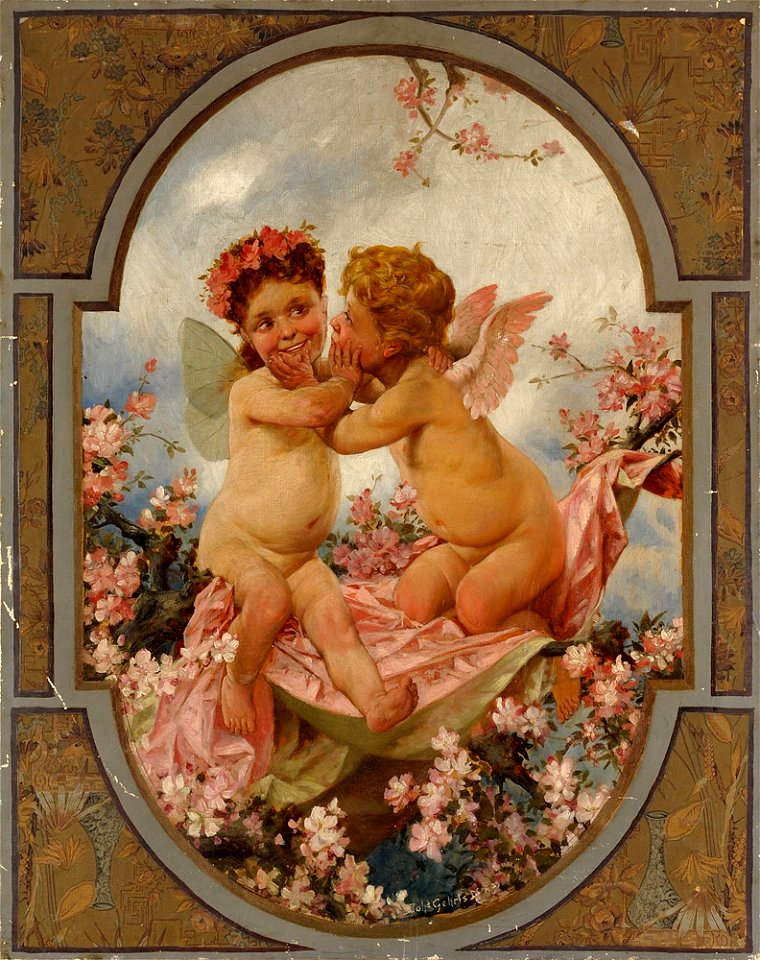 Johannes Gehrts Englein und Elfe auf Blütenzweig 1889 img02