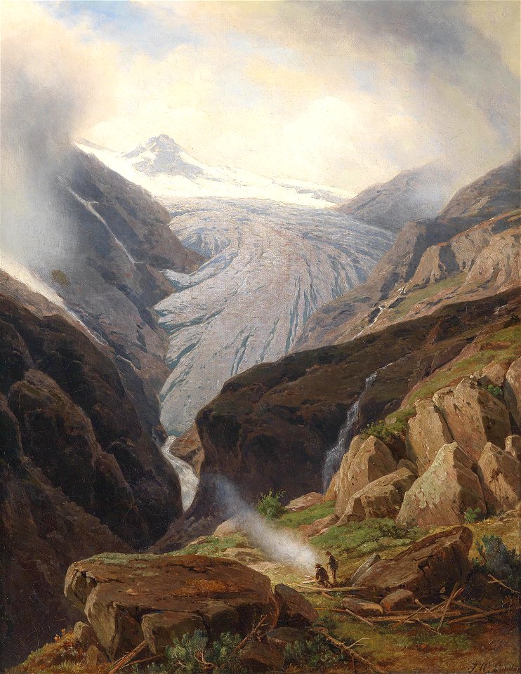 Johann Wilhelm Lindlar Rast am Fuße des Gletschers