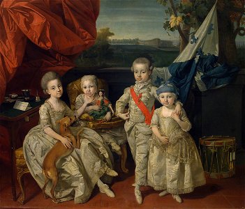 Johann Zoffani - Prinz Ludwig von Parma (1773-1803) mit seinen drei ältesten Geschwistern Karoline (1770-1804), Marie - GG 2579 - Kunsthistorisches Museum