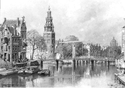 Johannes Klinkenberg - Gezicht op de Montelbaanstoren te Amsterdam - 0154 - Rijksmuseum Twenthe