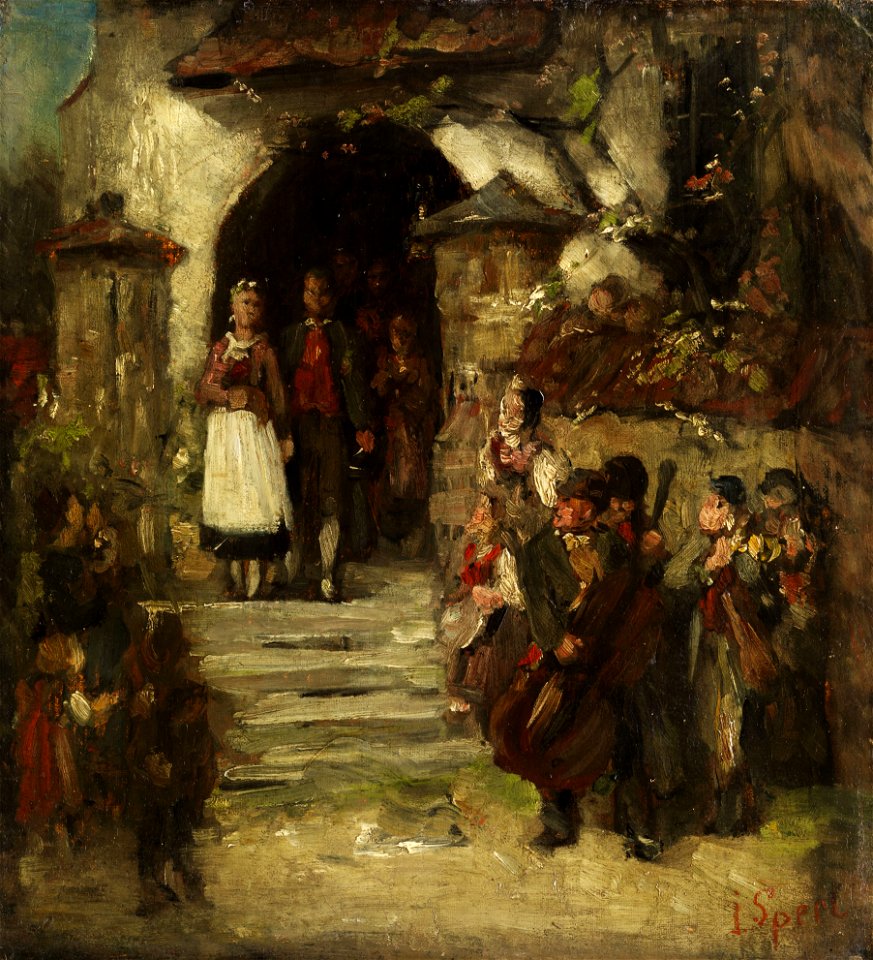 Johann Sperl Die fränkische Hochzeit Studie