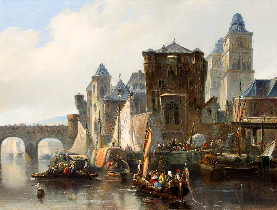 Johannes Bosboom - Gezicht te Koblenz (1835)