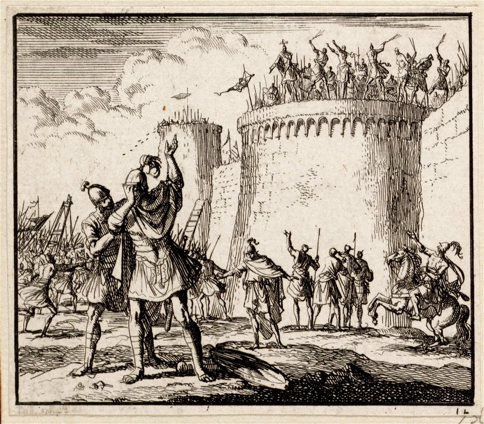 Johannes Hyrcanus bedekt zijn gelaat tijdens de belegering van Dagon, objectnr A 48216