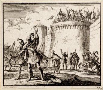 Johannes Hyrcanus bedekt zijn gelaat tijdens de belegering van Dagon, objectnr A 48216