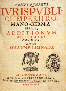 Johannes Limnäus Iuris publici Bd 4 Titel