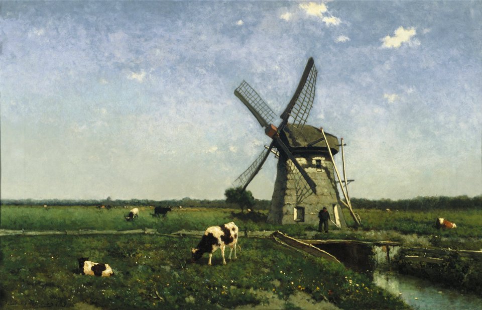 Johannes Hendrik Weissenbruch - Landscape with Windmill near Schiedam - Google Art Project
