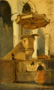 Johannes Bosboom - De preekstoel van de kerk te Hoorn