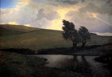 Johannes Bentzen-Bilkvist - Bygevejrsstemning. Motiv fra egnen ved Jægerspris - 1898