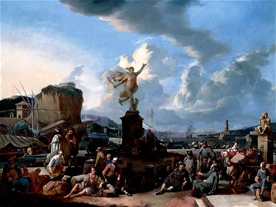 Johannes Lingelbach - Harbor Scene sn272