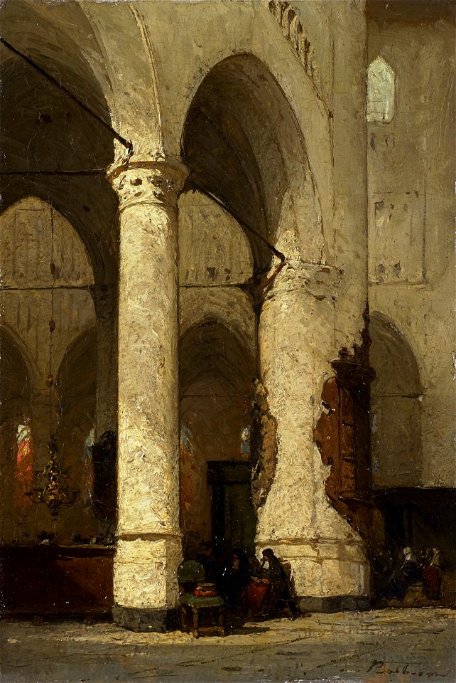Johannes Bosboom - Interieur van de Hooglandse Kerk te Leiden