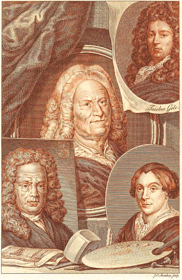 Johannes Christiaan Bendorp - portraits of Hendrik Noteman, Jacob Gole, Maria Schalcken en Wigerus Vitringa, Johannes Christiaan Bendorp RP-P-OB-26.582