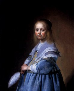 Johannes Cornelisz. Verspronck - Girl in a Blue Dress - WGA25029. Free illustration for personal and commercial use.