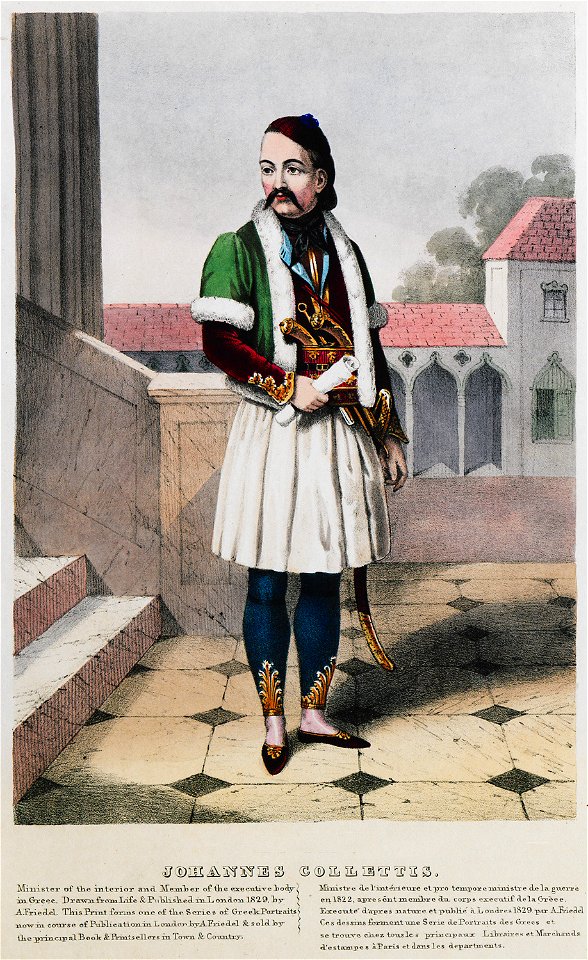 Johannes Collettis Minister of the interior and Member of the executive body in Greece - Friedel Adam De - 1830
