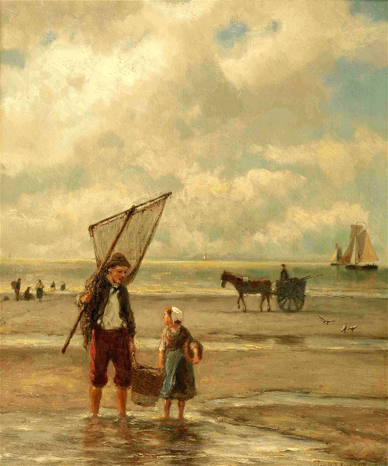 Johannes Hermanus Barend Koekkoek - On The Beach | Creazilla