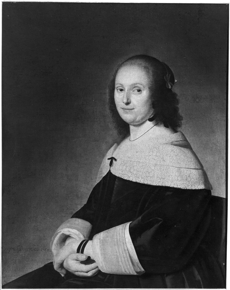 Johannes Cornelisz Verpronck - Portrait of a woman in a flat lace collar