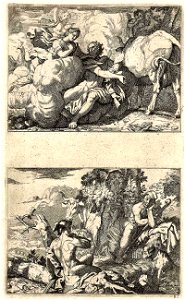 Johanna Christina Küsell Illustrationen zur griechischen Mythologie (Jupiter, Hera und Io; Mercur, Argus und Io) ubs G 0857 II 001