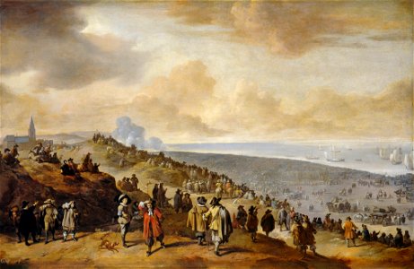 Johannes Lingelbach (Frankfurt 1622-Amsterdam 1674) - The Embarkation of Charles II at Scheveningen - RCIN 404975 - Royal Collection