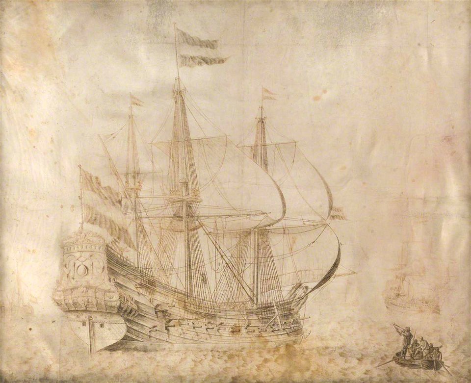 Johannes Storck (c.1630-1673) - A Dutch Man-of-War - BHC2229 - Royal Museums Greenwich