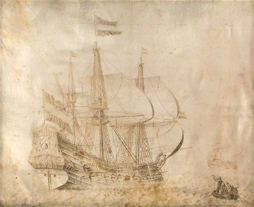 Johannes Storck (c.1630-1673) - A Dutch Man-of-War - BHC2229 - Royal Museums Greenwich