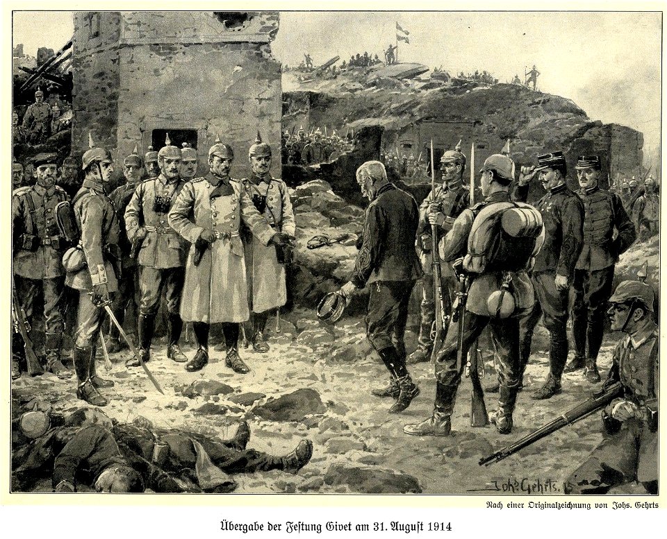 Johannes Gehrts - Übergabe der Festung Givet am 31. August 1914
