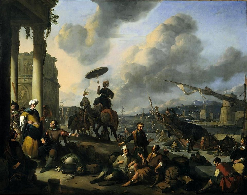 Johannes Lingelbach - Harbour on the Mediterranean - 002