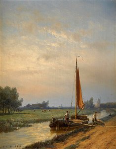 Johannes Hermanus Barend Koekkoek - Dutch River Landscape (1896)