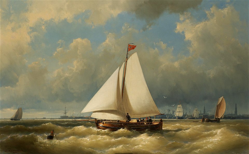 Johannes Hermanus Barend Koekkoek - A Dutch pink off Utrecht