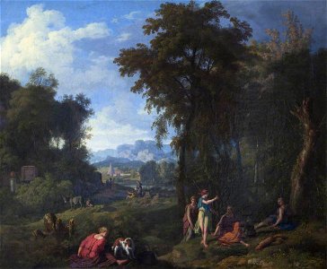 Johannes Glauber (1646-1727) - Classical Landscape with Diana and Her Nymphs Resting after the Chase - 1401155 - National Trust