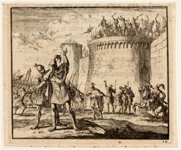 Johannes Hyrcanus bedekt zijn gelaat tijdens de belegering van Dagon, objectnr A 47857