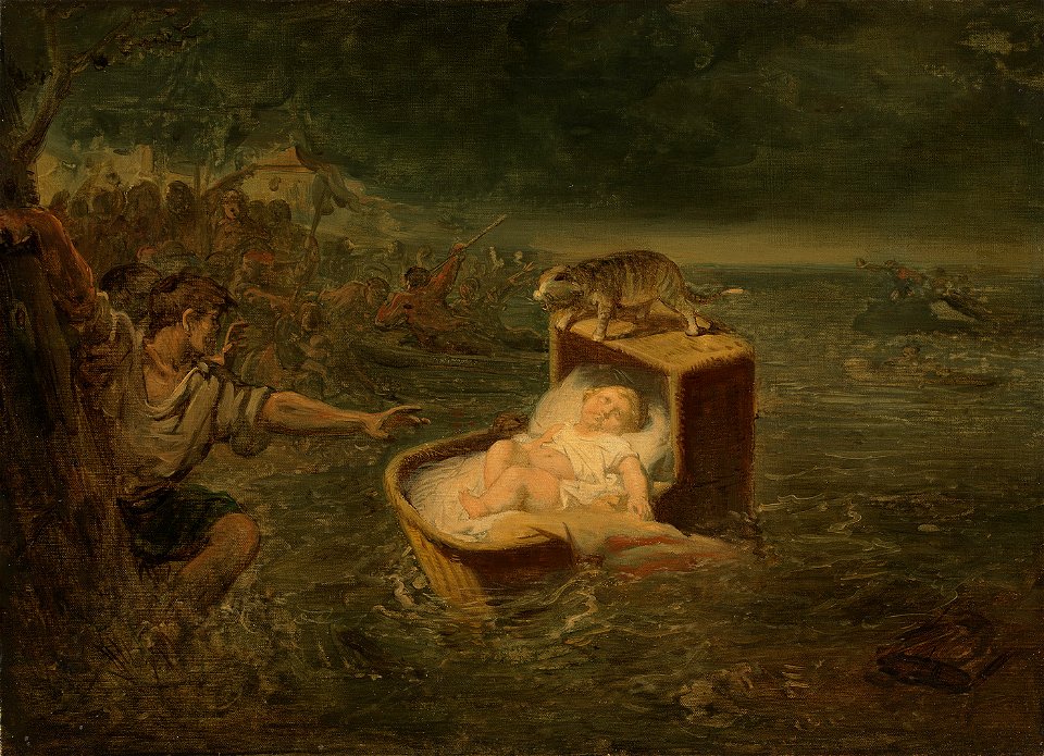 Johannes Hinderikus Egenberger - Anno 1421. De wonderbaarlijke redding van een kind tijdens de Sint-Elisabethsvloed - SA 4894 - Amsterdam Museum
