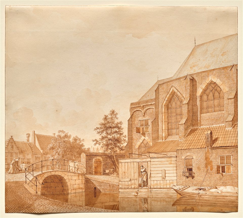Johannes Huibert Prins (Dutch, 1757-1806) - A View of the Nieuwe Kerk, Delft - 2020.141 - Cleveland Museum of Art