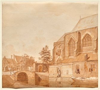 Johannes Huibert Prins (Dutch, 1757-1806) - A View of the Nieuwe Kerk, Delft - 2020.141 - Cleveland Museum of Art