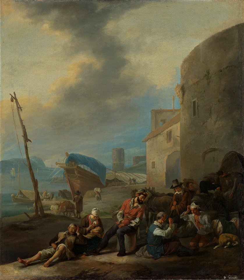 Johannes Lingelbach - Italiaanse haven - SK-A-222 - Rijksmuseum