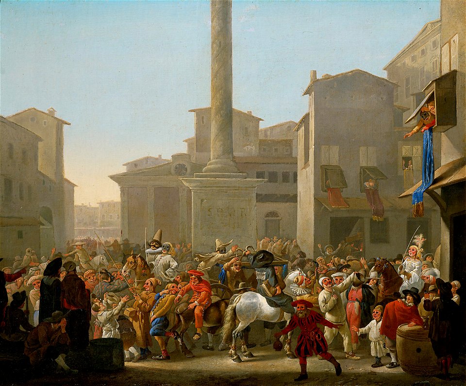 Johannes Lingelbach, , Kunsthistorisches Museum Wien, Gemäldegalerie - Carneval in Rom - GG 9149 - Kunsthistorisches Museum