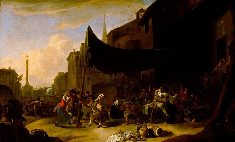Johannes Lingelbach - Bauernfest in der Römischen Campagna - GG 650 - Kunsthistorisches Museum