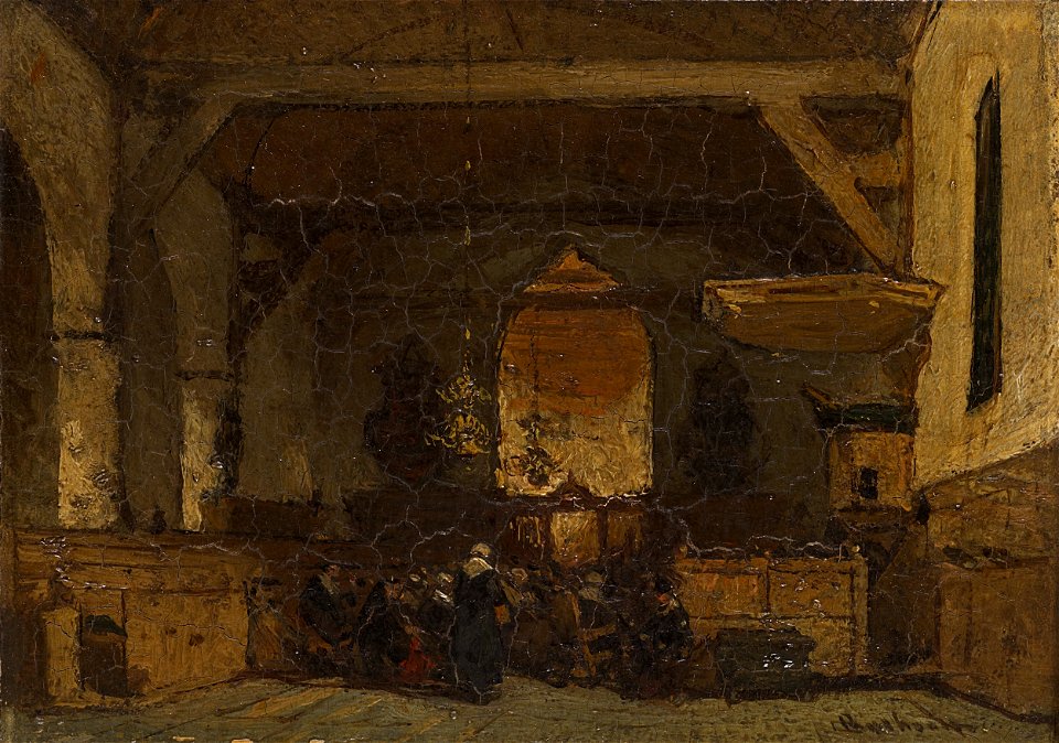 Johannes Bosboom - Interieur van de kerk te Maasland